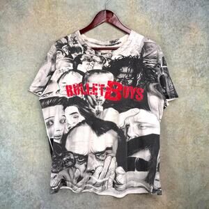 VTG 1991 Bullet Boys AOP Single Stitch T Shirt Sz L Freak Show USA Made Rare